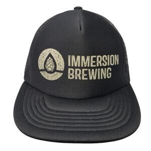 Immersion Brewing Bend, Oregon Snapback Trucker Hat Black One Size Brewery